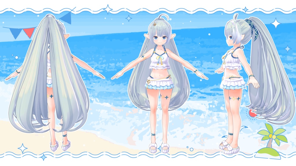 ステラソラ 魔王ちゃん 水着 3Dモデル - Stella Sora Maou-Chan Female Tyrant Swimsuit VRM MMD