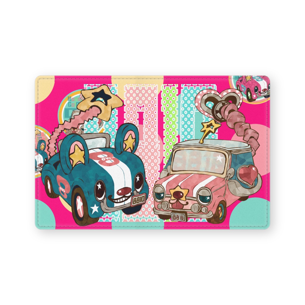 ★オリジナル★アニマルCAR★レザー製名刺入れ★ショッキングピンク★