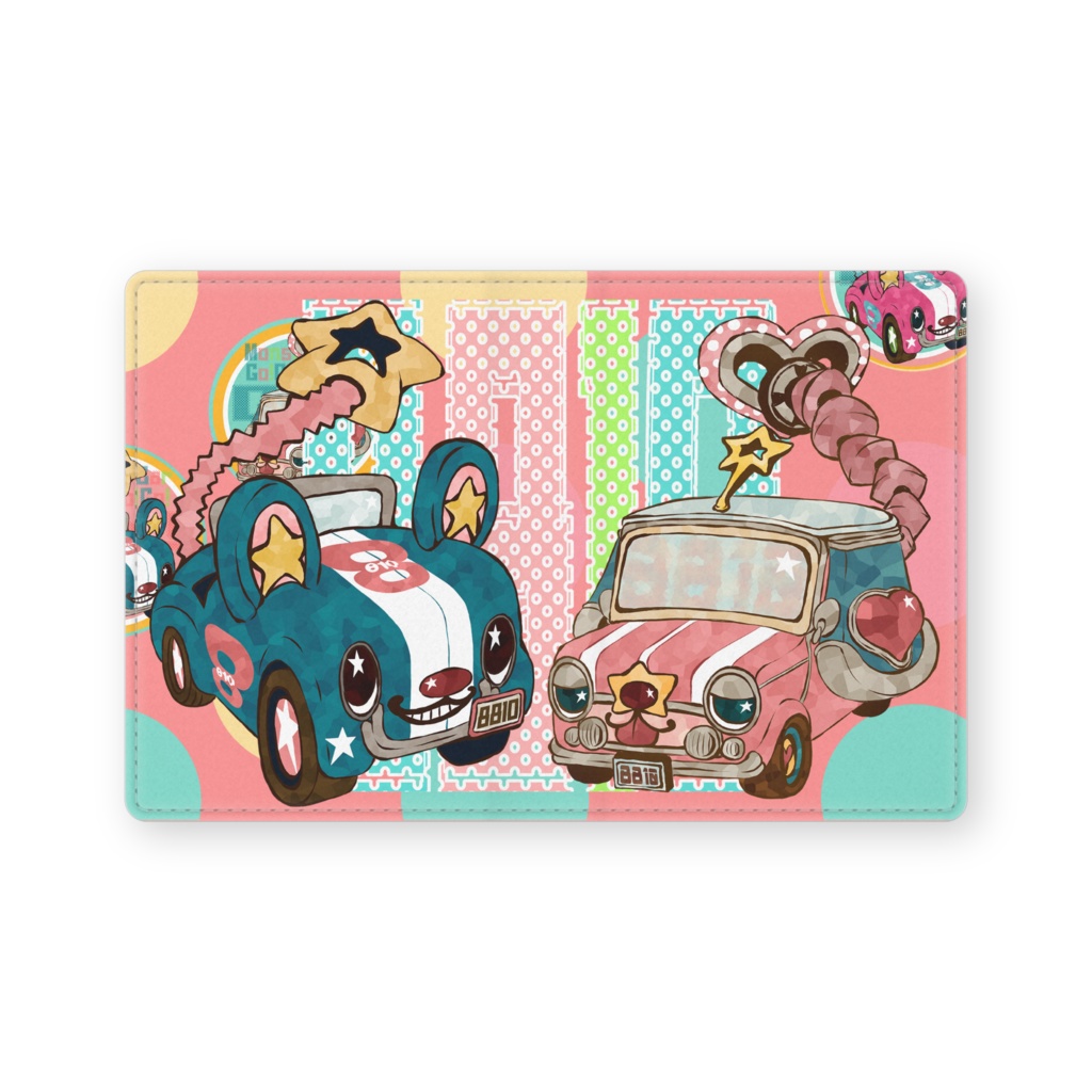 ★オリジナル★アニマルCAR★レザー製名刺入れ★ピンク★