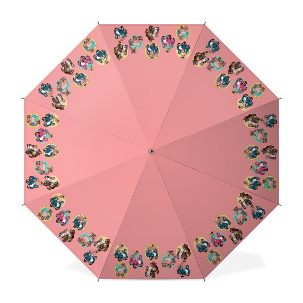 ★アニマルＣａｒ☆ピンクＢ-02（プリント濃い目）★オリジナル★傘★
