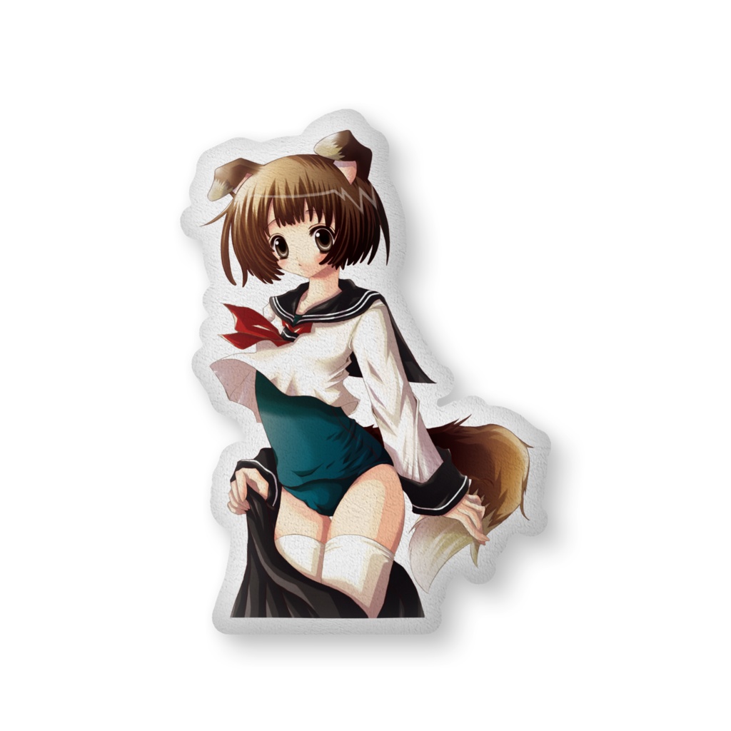 ★イヌ耳スク水少女★オリジナル★ふかふかクッション(大)★