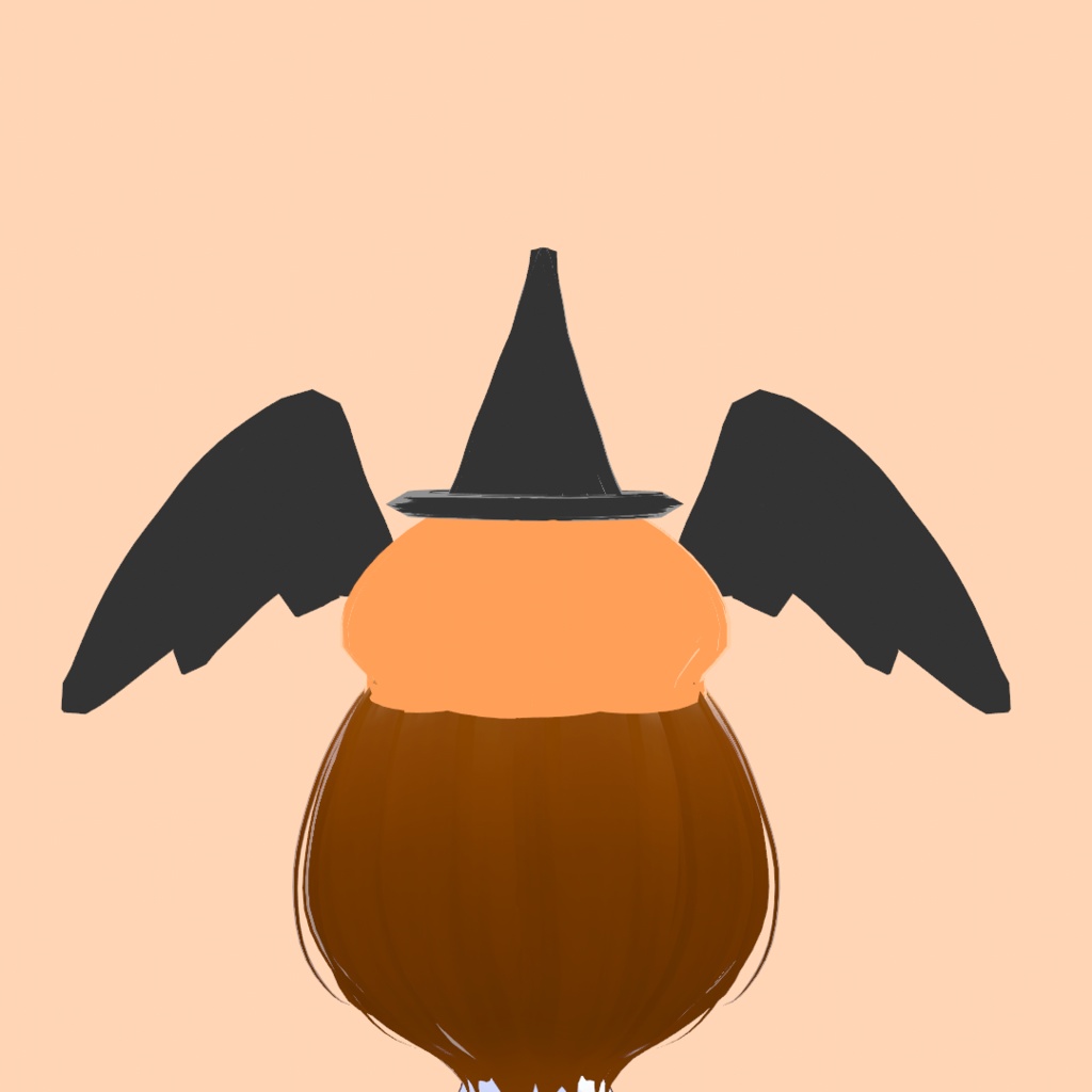 【VRoid】黒翼カボチャの帽子【ハロウィン】