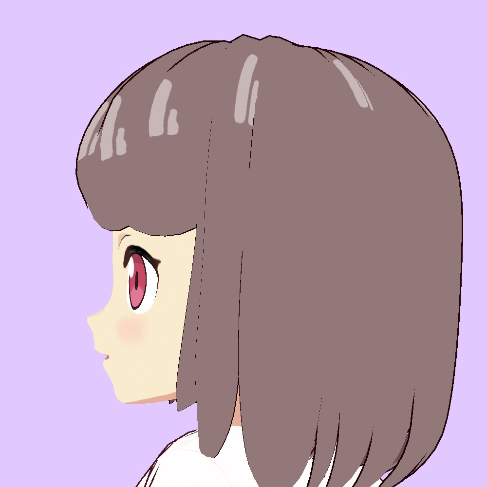 【VRoid】右分けミディアムボブ【アニメ調】Right parted medium bob