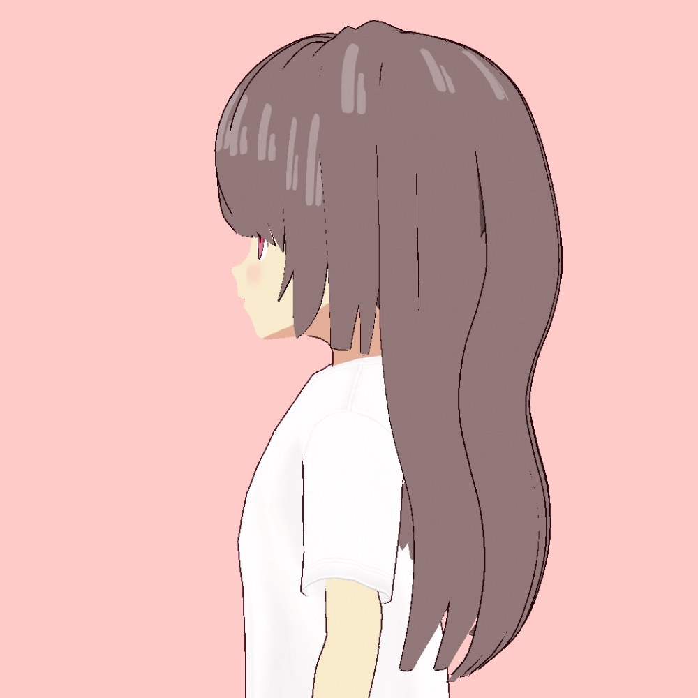 【VRoid】右分けストレートロング【アニメ調】right parted straight long hair