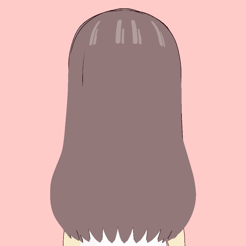 【VRoid】右分けストレートロング【アニメ調】right parted straight long hair