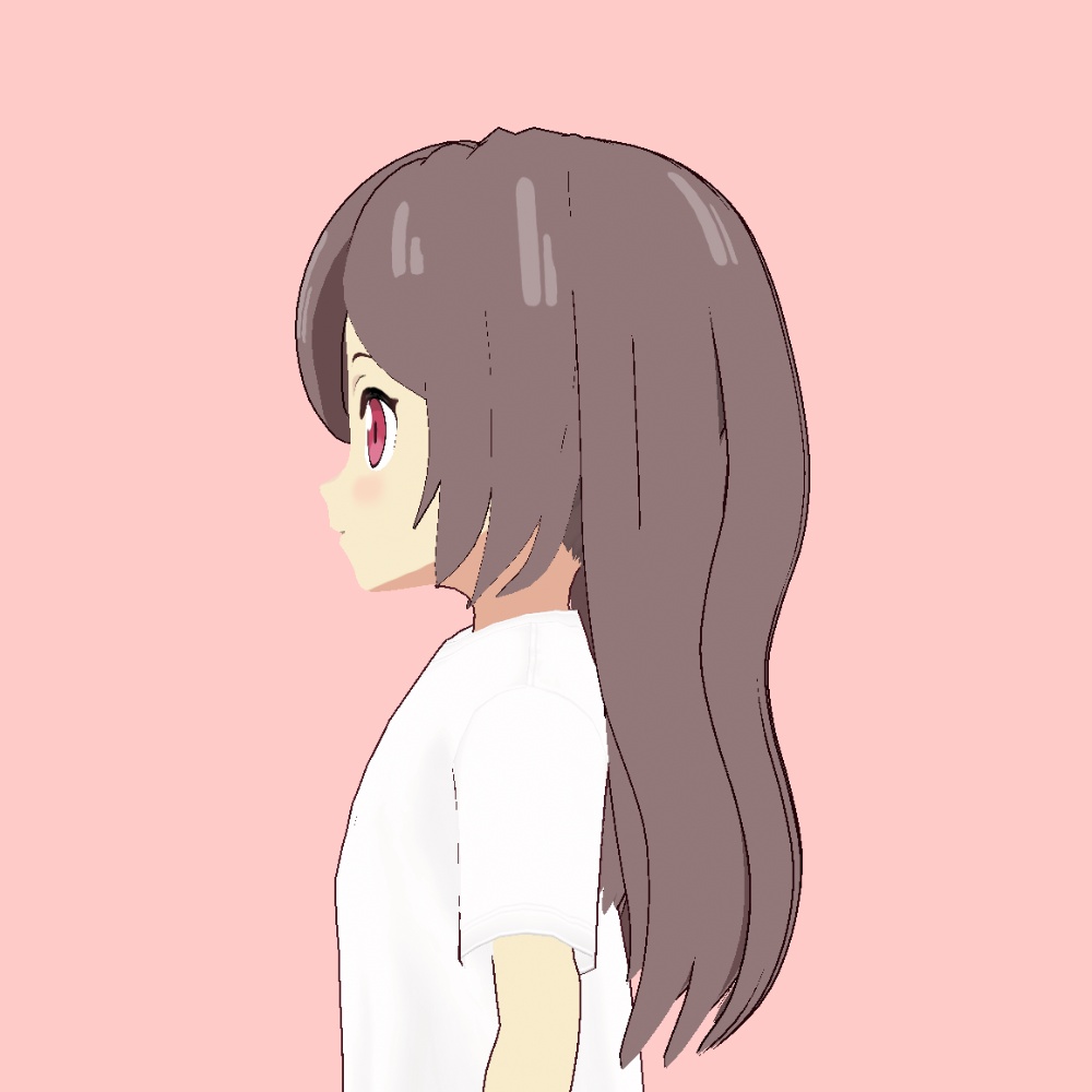 【VRoid】左分けストレートロング【アニメ調】left parted straight long hair