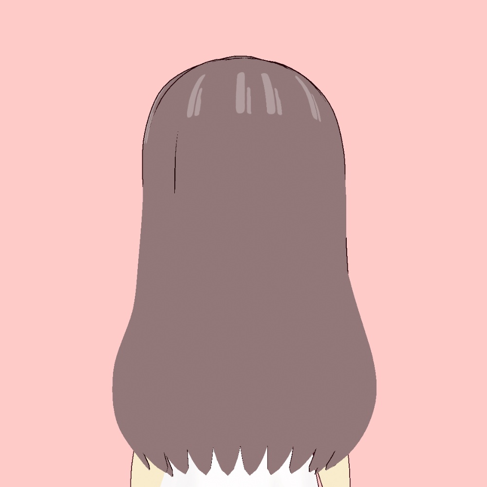 【VRoid】左分けストレートロング【アニメ調】left parted straight long hair