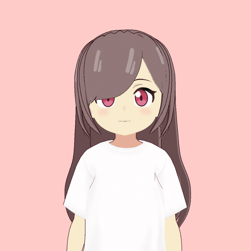 【VRoid】左分けストレートロング【アニメ調】left parted straight long hair