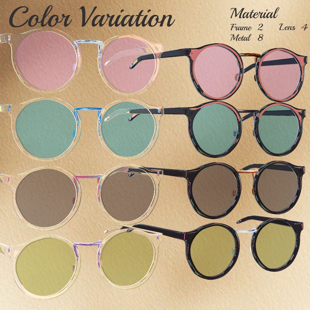 【MA対応】Crystal Glasses 透明メガネ