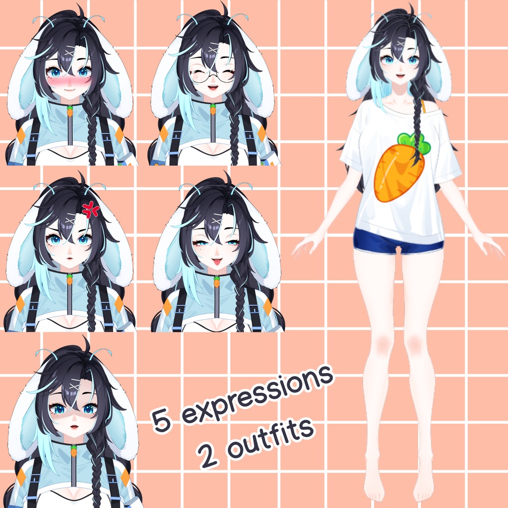 【限定一点】!Live2dモデル エイリアンうさぎ 女性 Alien Rabbit Girl VTS対応