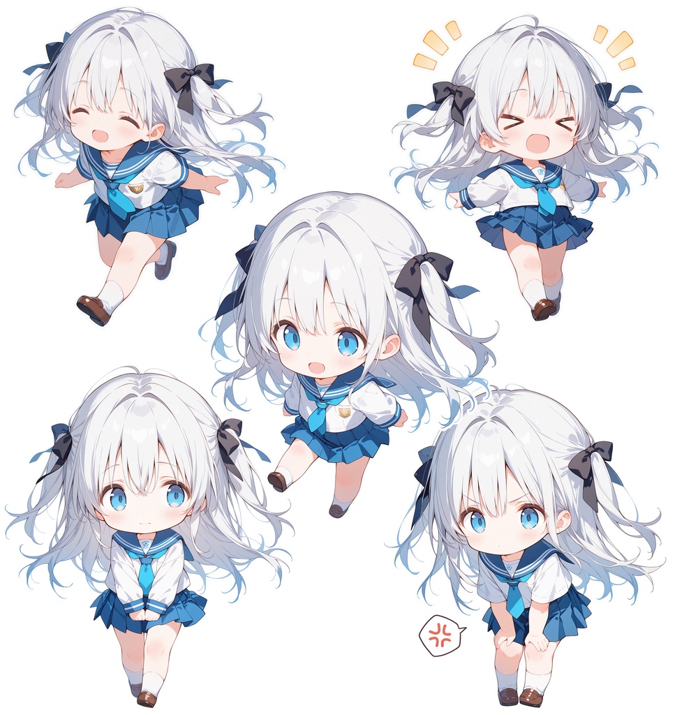 オリジナル白髪ちゃんちびキャラ集
