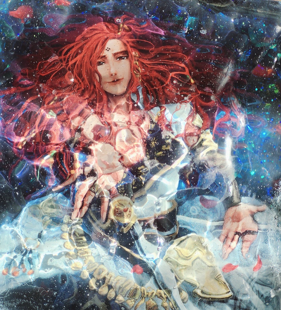 水面アクリルブロック - 深遠
