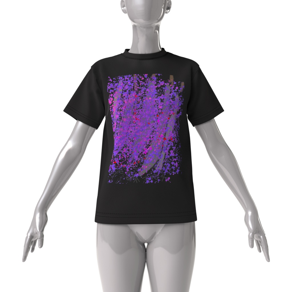 紫_ビッグシルエットTシャツ