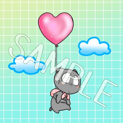 黒猫「いばりん」の風船　アイコン