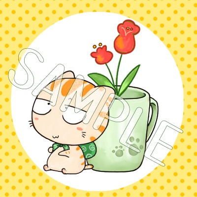 風呂敷猫さんとチューリップ　アイコン