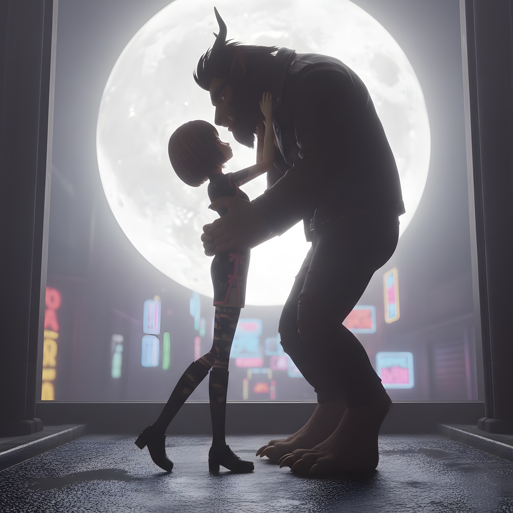 満月の夜に交わる想い｜獣人と人族の4カットストーリー