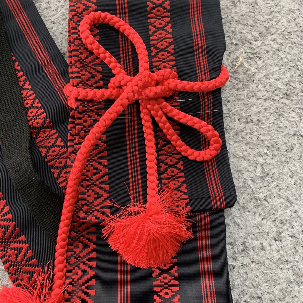 博多帯de刀袋 黒×赤 加州清光イメージ