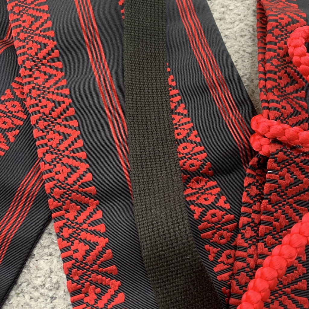 博多帯de刀袋 黒×赤 加州清光イメージ