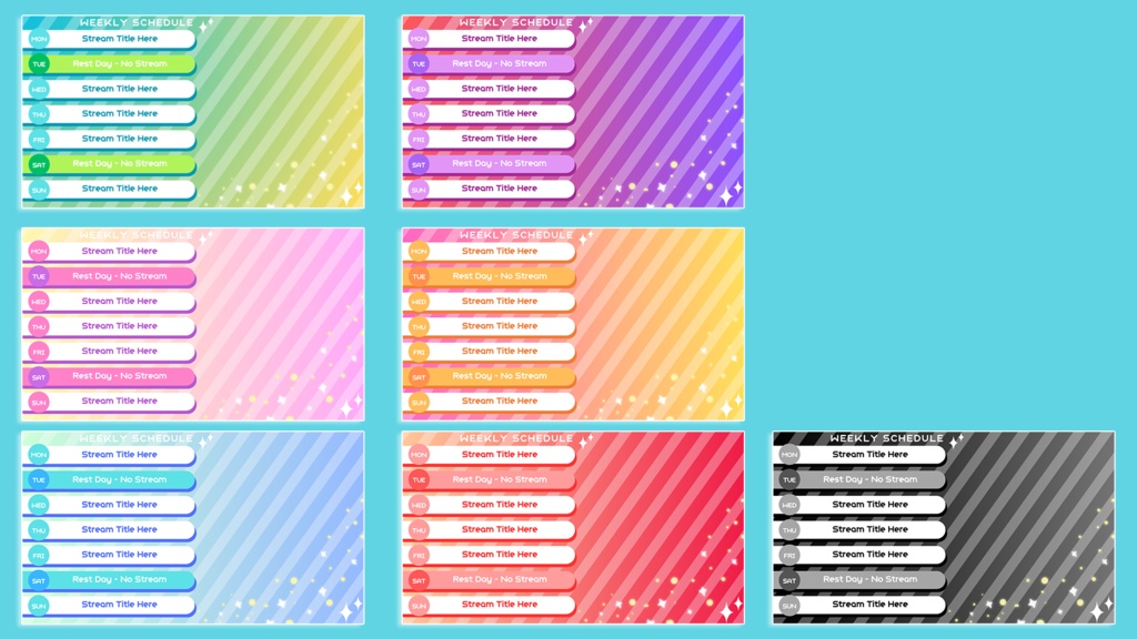 【無料/Free版あり】配信者向け週間予定表/Weekly Schedule Template