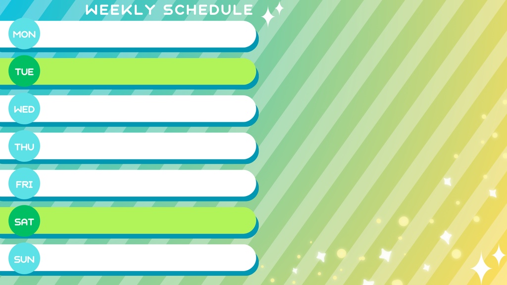 【無料/Free版あり】配信者向け週間予定表/Weekly Schedule Template