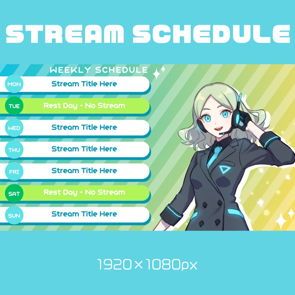 【無料/Free版あり】配信者向け週間予定表/Weekly Schedule Template