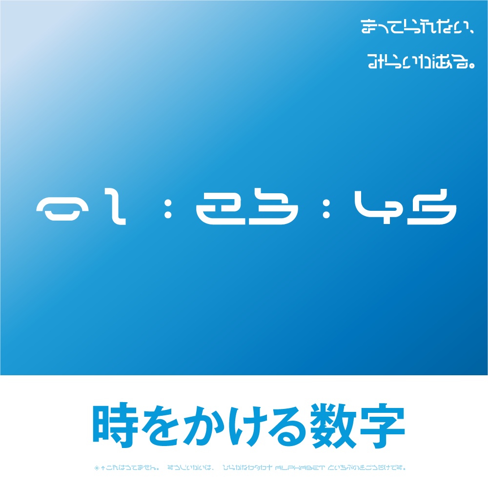 時をかける数字（アニメ「時をかける少女」に登場する数字がモチーフのフォント）