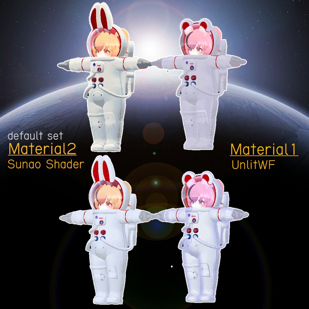ミルティちゃん向け宇宙服 Space Suit Costumes for Miltea