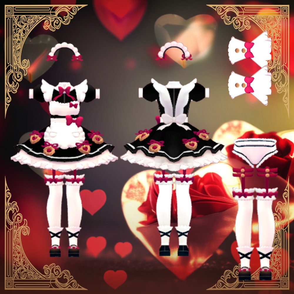 6アバター対応ヴァレンタインメイド服_Valentine's Day Clothes