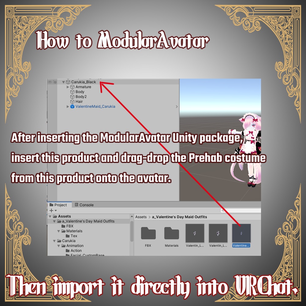 6アバター対応ヴァレンタインメイド服_Valentine's Day Clothes