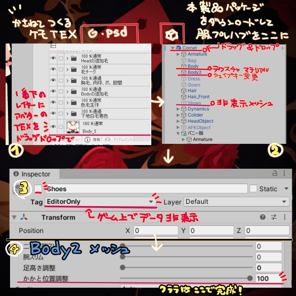 コロネ&クララちゃん ケモテクスチャバニー!