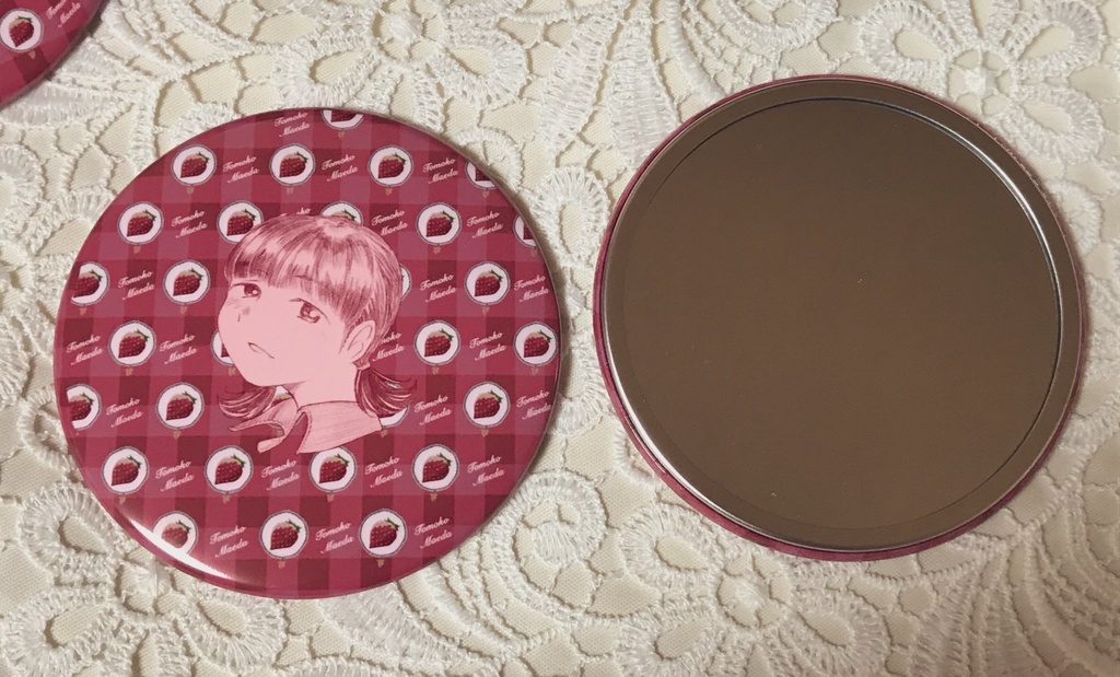 まもってほしい缶ミラー(苺)