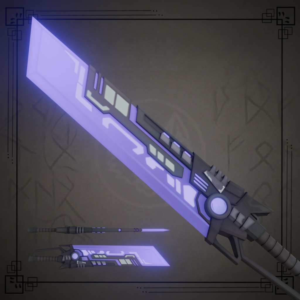 Aetheris Edge - 紫光の刃 【VRChat想定 / Emission対応】