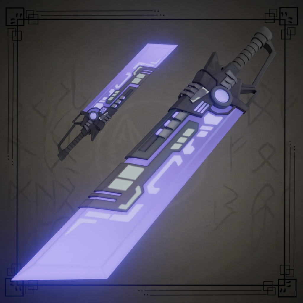 Aetheris Edge - 紫光の刃 【VRChat想定 / Emission対応】