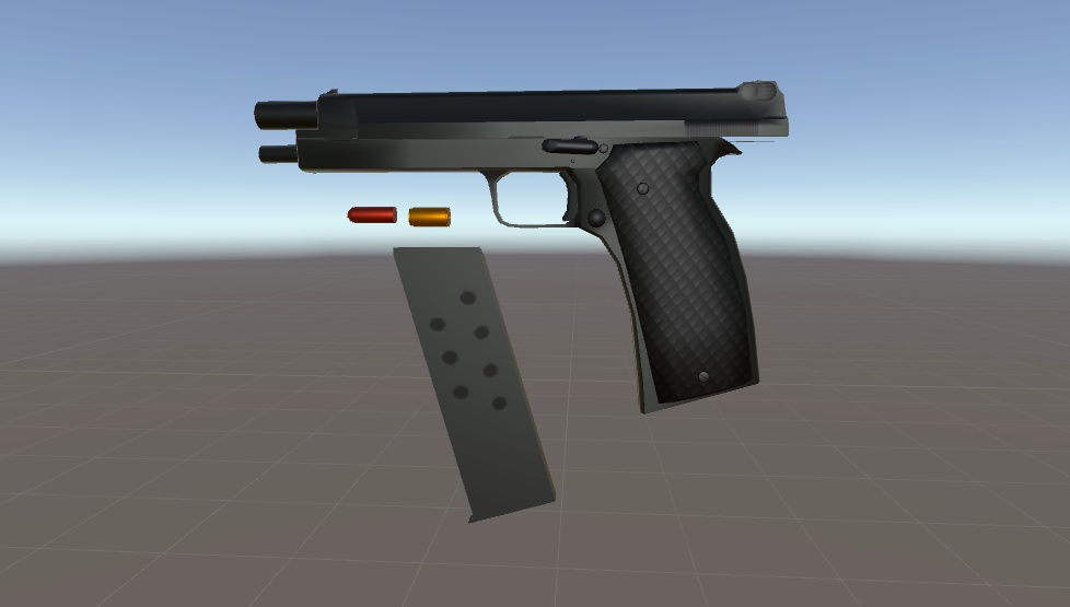 【3Dモデル】フランス軍制式採用拳銃 SACM 1935A風モデル【△3265ポリゴン】