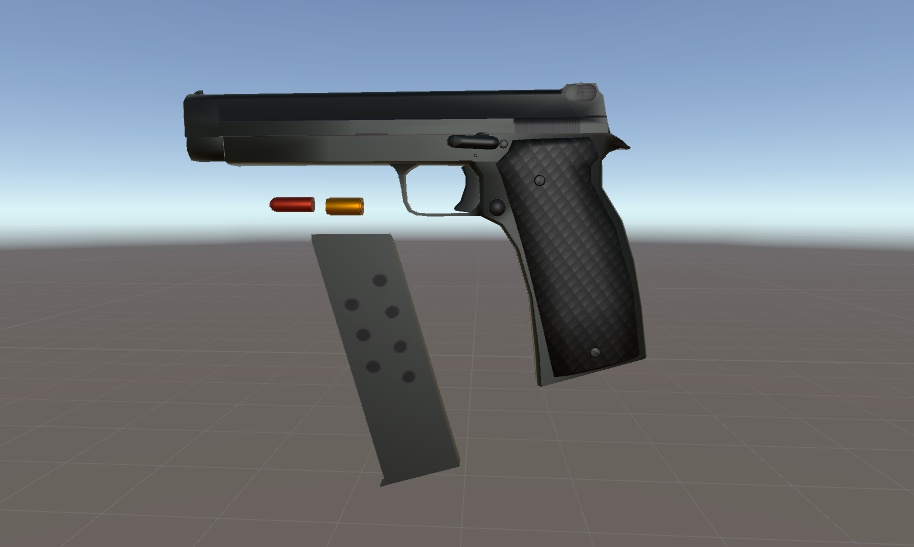 【3Dモデル】フランス軍制式採用拳銃 SACM 1935A風モデル【△3265ポリゴン】