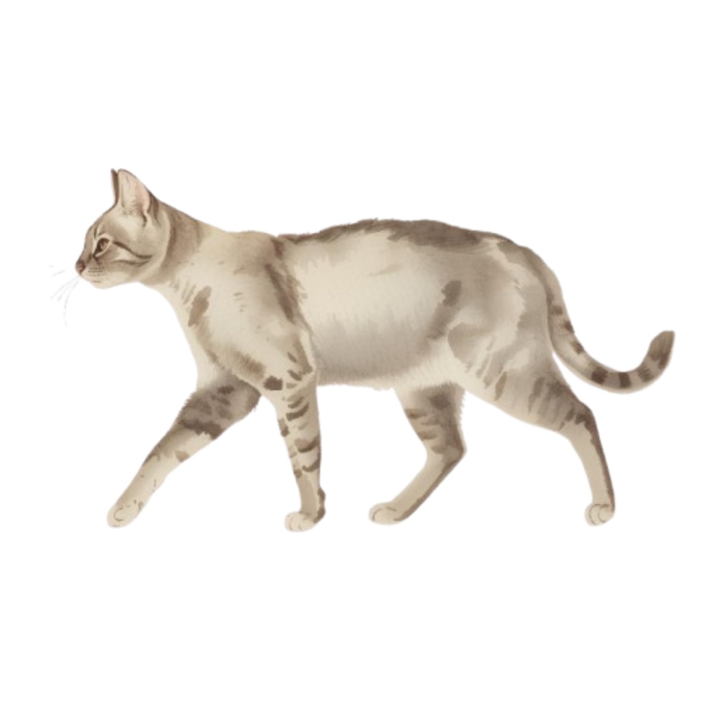 【PNG】クラシカルな猫のイラスト素材セット|手書き風クラシカルな猫の背景透過クリップアート(10点)