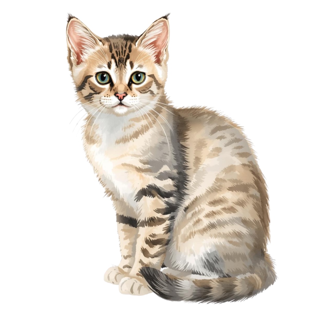 【PNG】クラシカルな猫のイラスト素材セット|手書き風クラシカルな猫の背景透過クリップアート(10点)