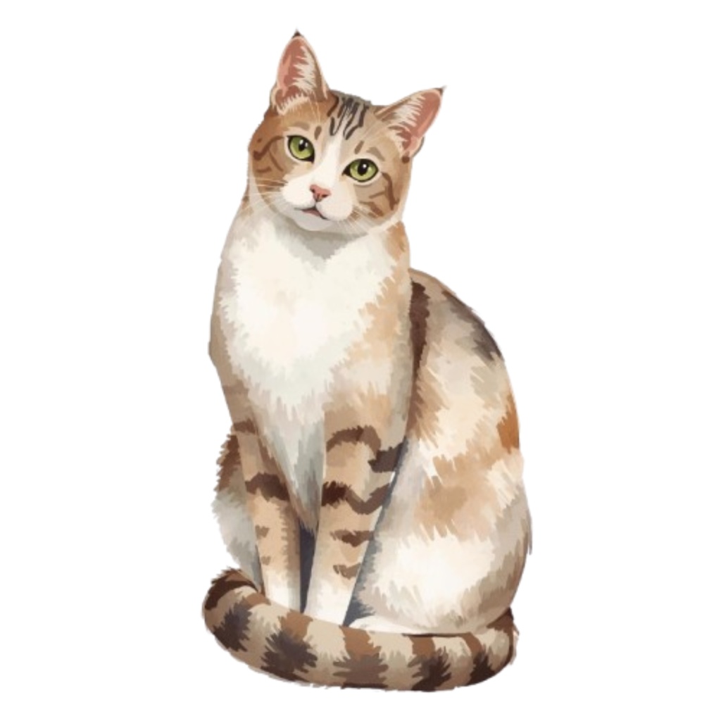 【PNG】クラシカルな猫のイラスト素材セット|手書き風クラシカルな猫の背景透過クリップアート(10点)