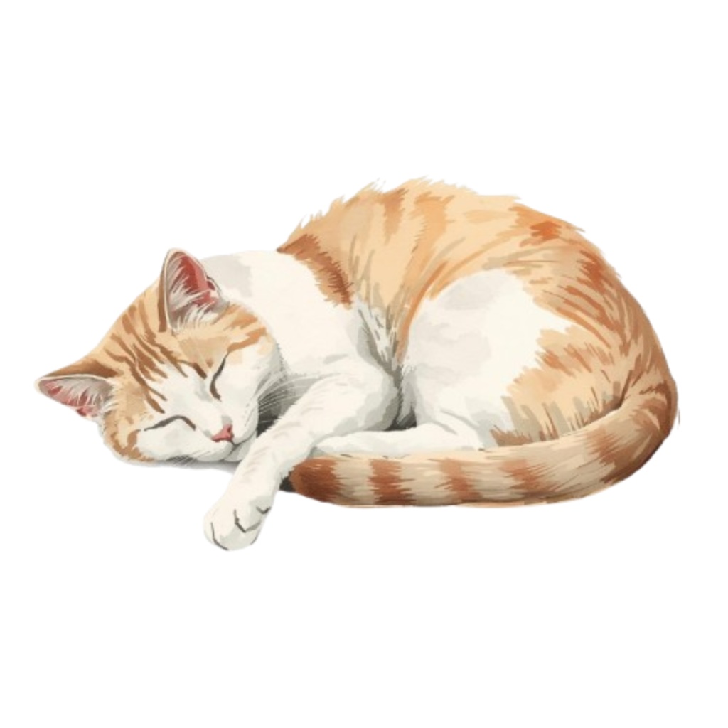 【PNG】クラシカルな猫のイラスト素材セット|手書き風クラシカルな猫の背景透過クリップアート(10点)