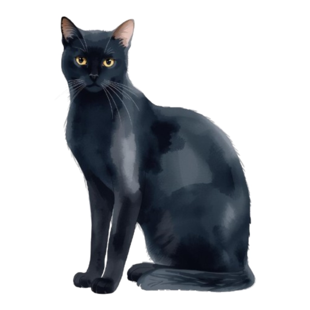 【PNG】クラシカルな猫のイラスト素材セット|手書き風クラシカルな猫の背景透過クリップアート(10点)