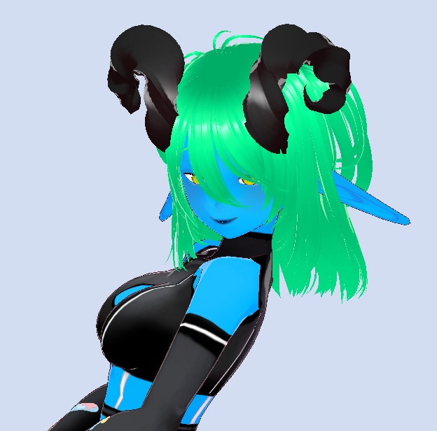 VRoid Studio Ram Horns - Black - Goth Halloween Monster Girl