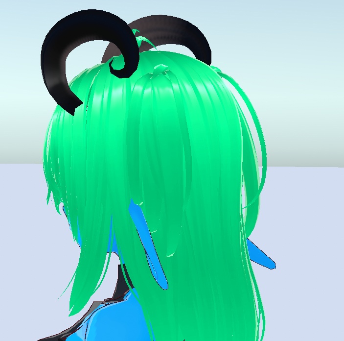 VRoid Studio Simple Ram Horns - Black - Goth Gothic Monster Girl