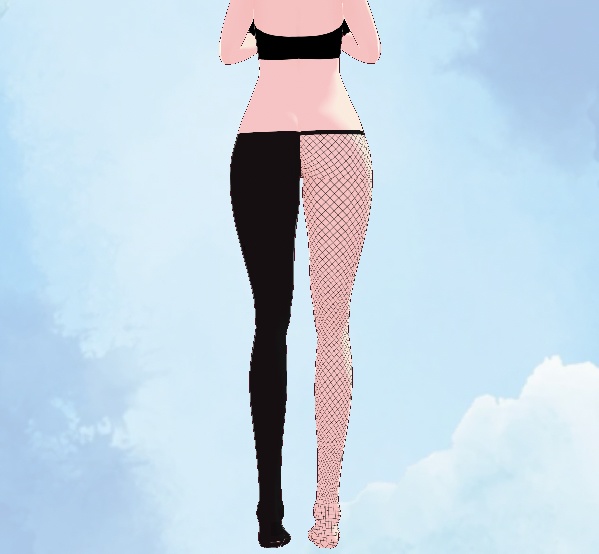 Black and Fishnet Stockings Tights [VRoid]