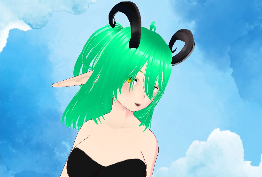 Ram Horn Elf Fantasy Monster Girl - BASE MODEL [VRoid] [VR Chat]