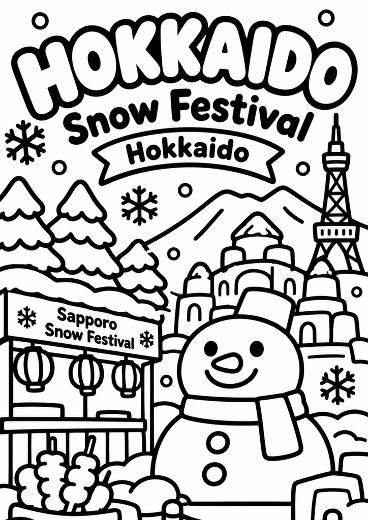ぬり絵bold&easy日本のお祭りA4サイズ