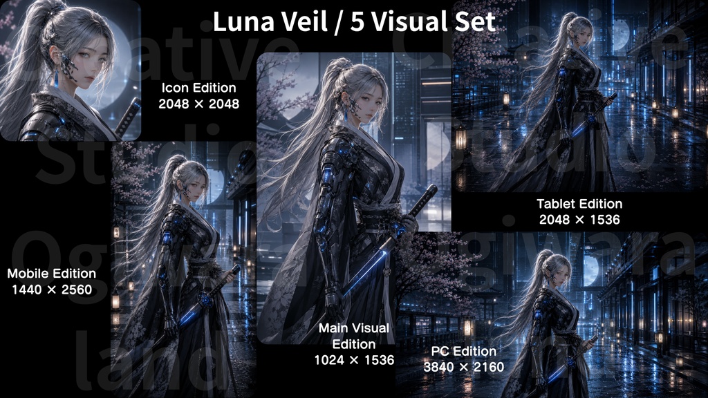 Samurai Visual Works|Luna Veil【5 Visual Set】