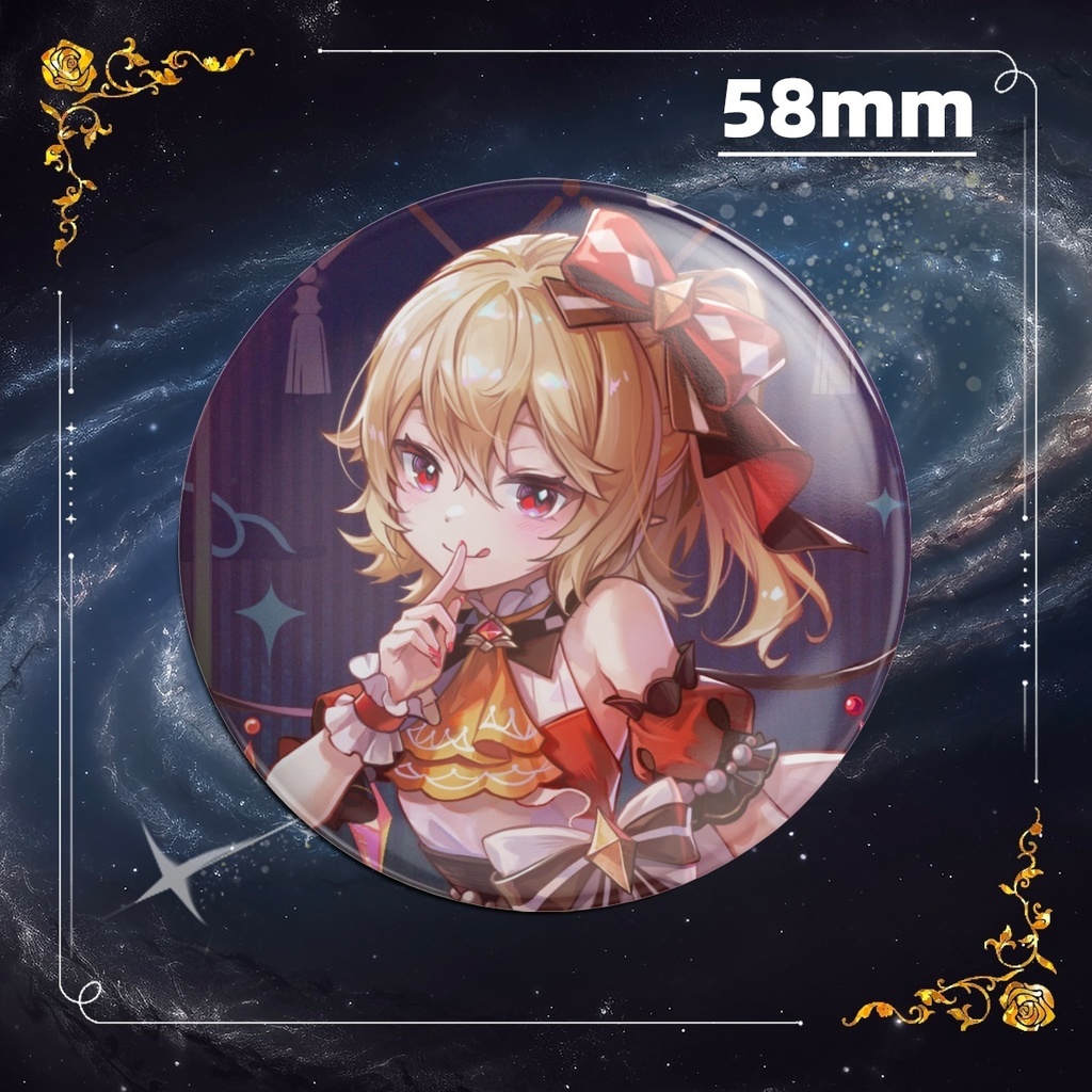 フランドール・スカーレット 58mmグリッターバッジ 久蒼穹