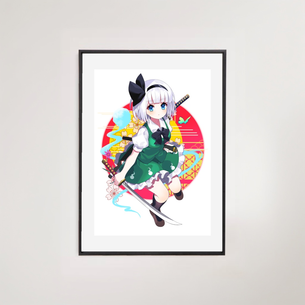 魂魄妖夢 アルミニウム合金フレームアート 複製画 ゆうじん【送料無料】