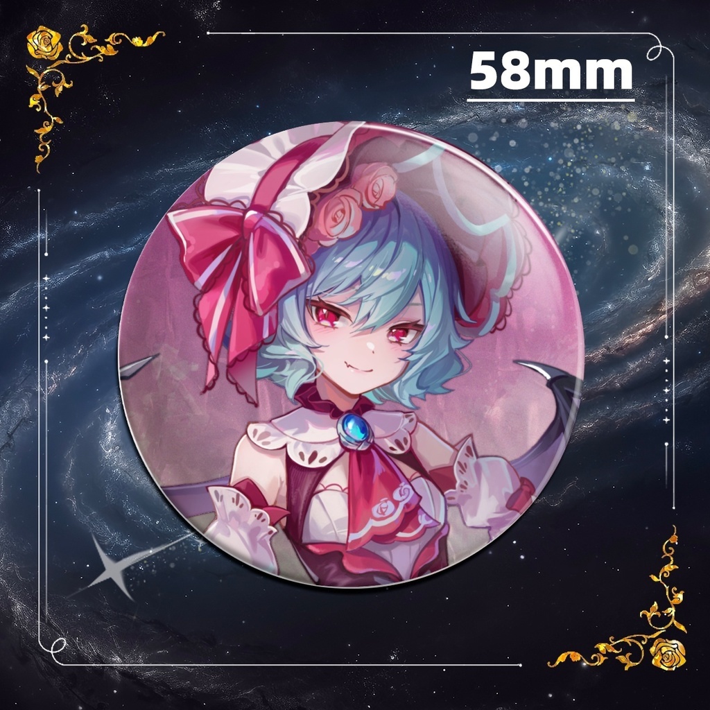 レミリア・スカーレット 58mmグリッターバッジ　リフレクティブ 久蒼穹