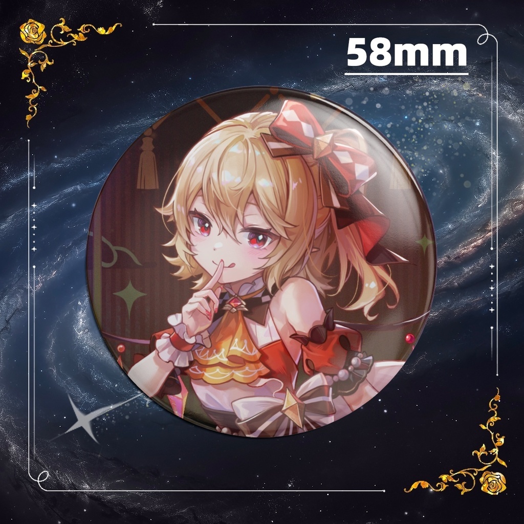 フランドール・スカーレット 58mmグリッターバッジ　シャイニー / マット 久蒼穹